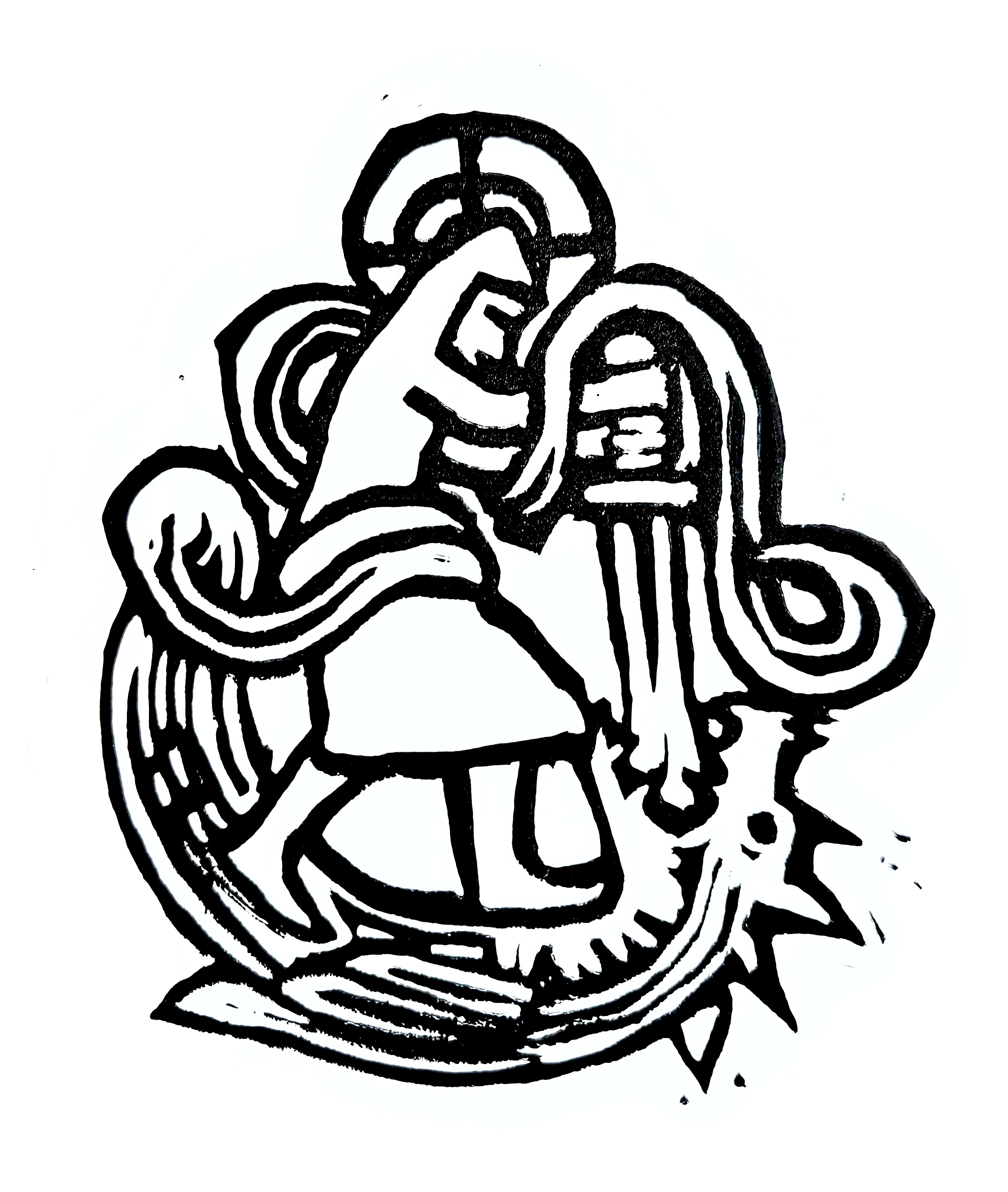 Knight linocut sticker