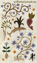 Medieval Botanical Sticker Sheet 3”x5”